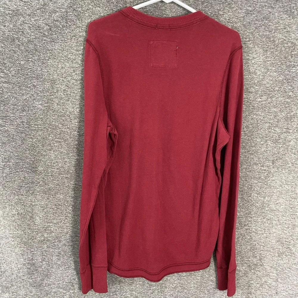 Abercrombie & Fitch Sweater Mens XL Red V Neck Knit Pullover Moose Irregular Y2K